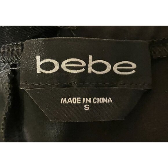 Y2K Bebe Halter Dress S Velour Bodycon Bandage Sexy Club Vamp Femme Bombshell - Picture 9 of 13